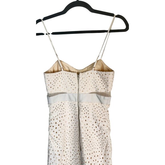 Charlotte Ronson 0 White Faux Leather Eyelet Sundress Mesh Detail - Picture 9 of 16